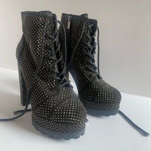Sequined black booties.  Jessica Simpson size 8, never worn.